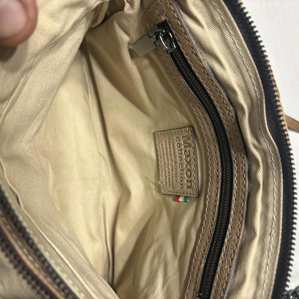 Maxon Collection Purse Tan Leather Crossbody Made in Italy Classic - Picture 12 of 16